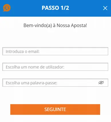 Registo no CASINO NOSSA APOSTA
